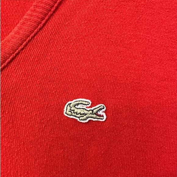 1960s Vintage Izod Lacoste Cashmere Wool V-Neck Pullover Sweater Red - Picture 3 of 12